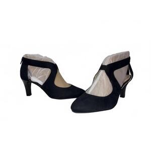 LifeStride Giovanna 2 Black Suede Heels Size 6.5 M